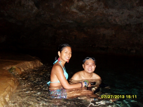 cave pool with brackish water
